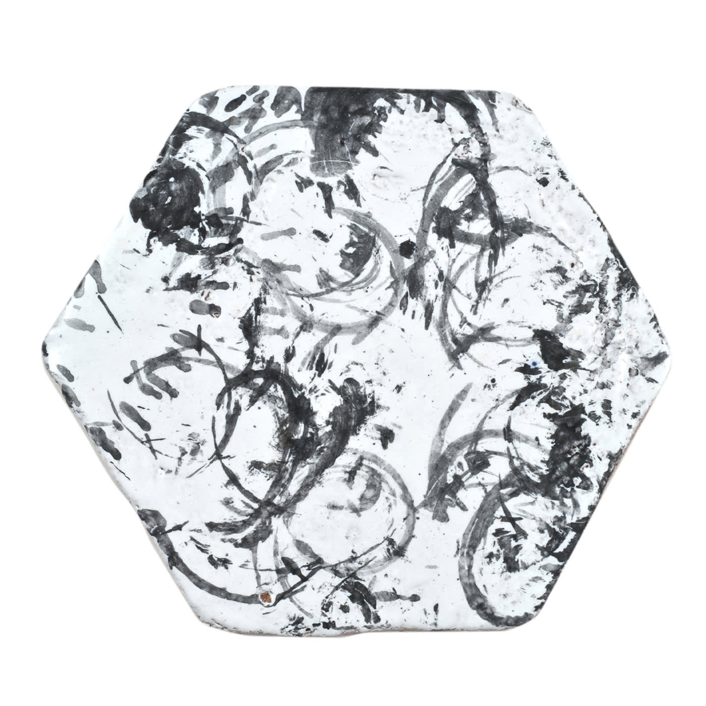 Vortice Set di 64 piastrelle esagonali bianche e nere