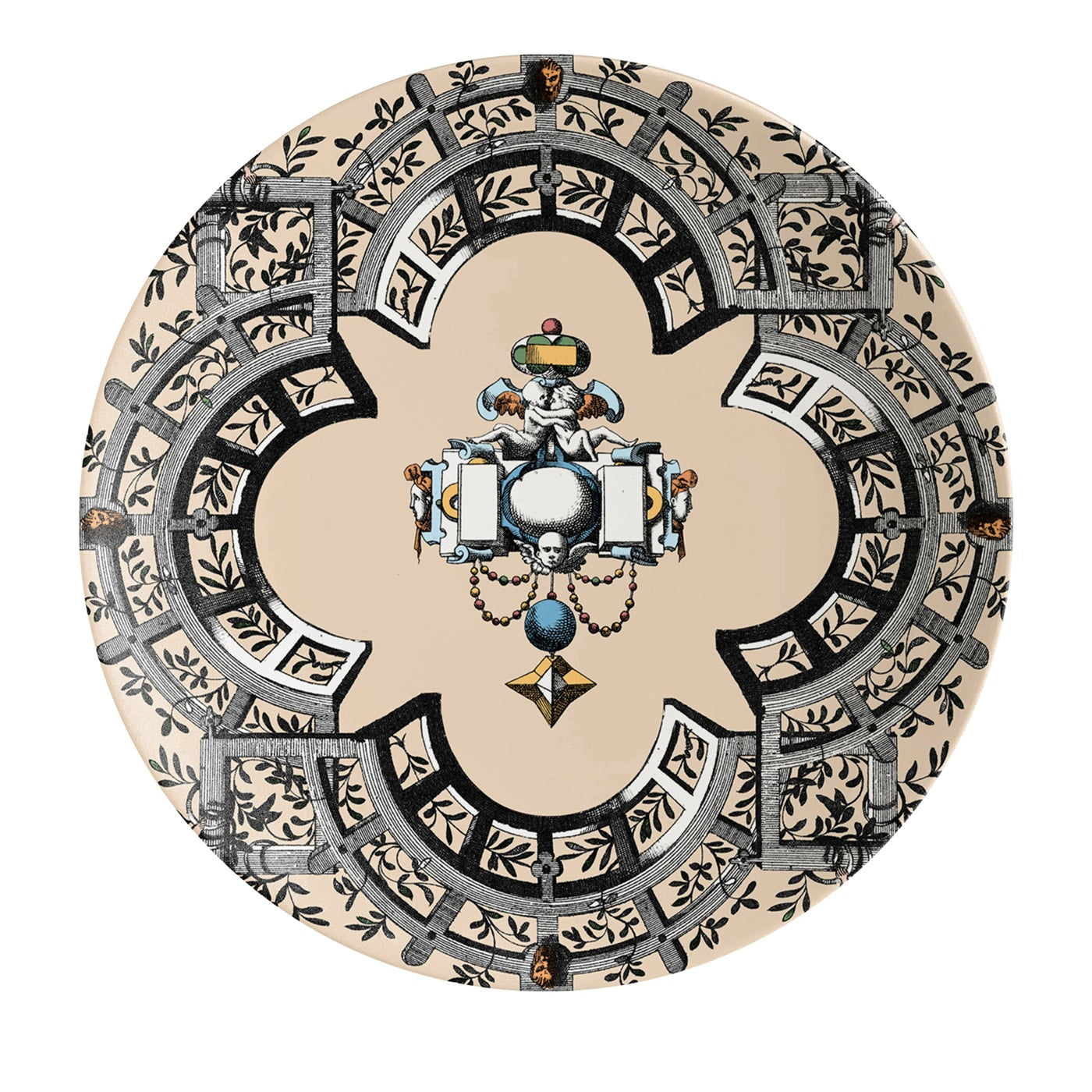 Pompei 2 piatti dessert in porcellana con disegno geometrico #5