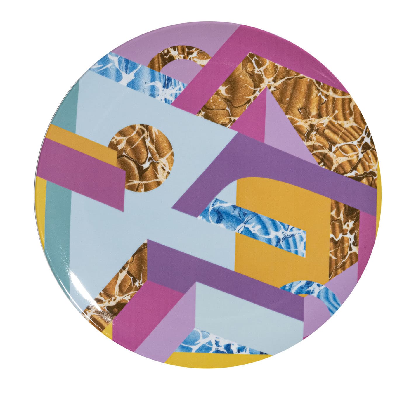 Alchimie piatto Piano in porcellana con decoro astratto #2