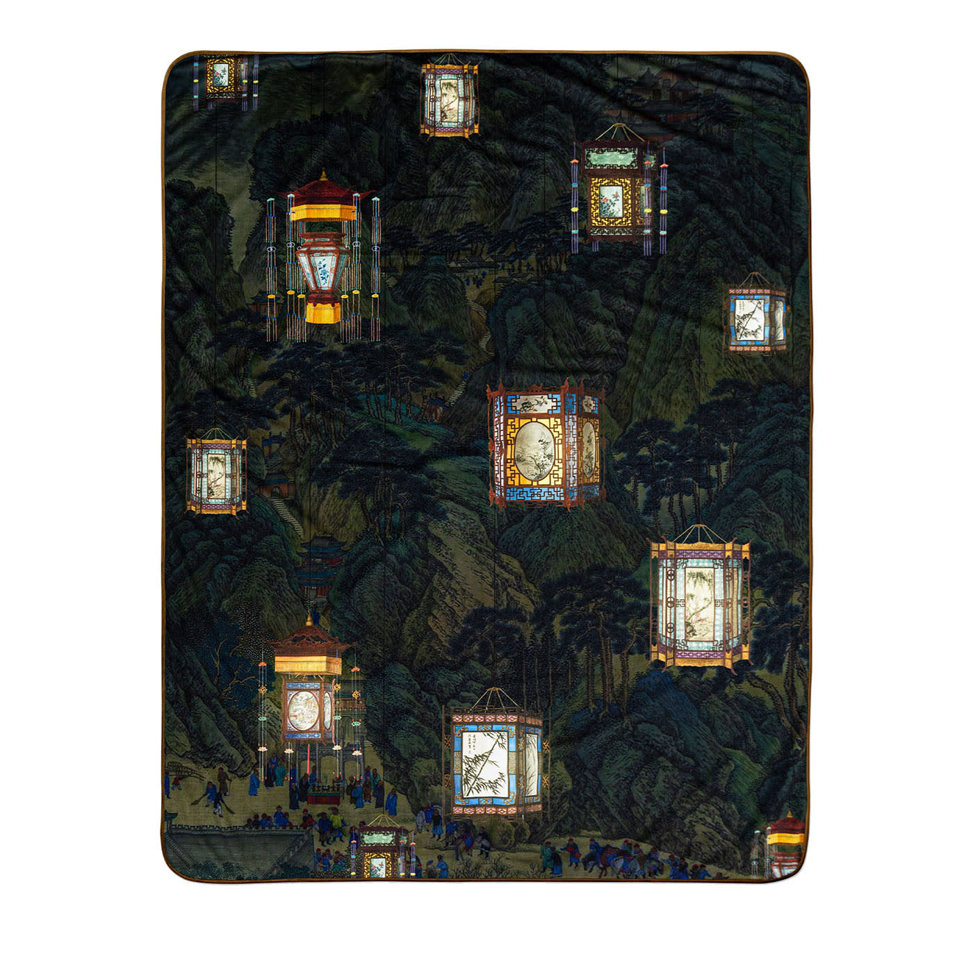 Plaid in velluto con Lanterne Cinesi