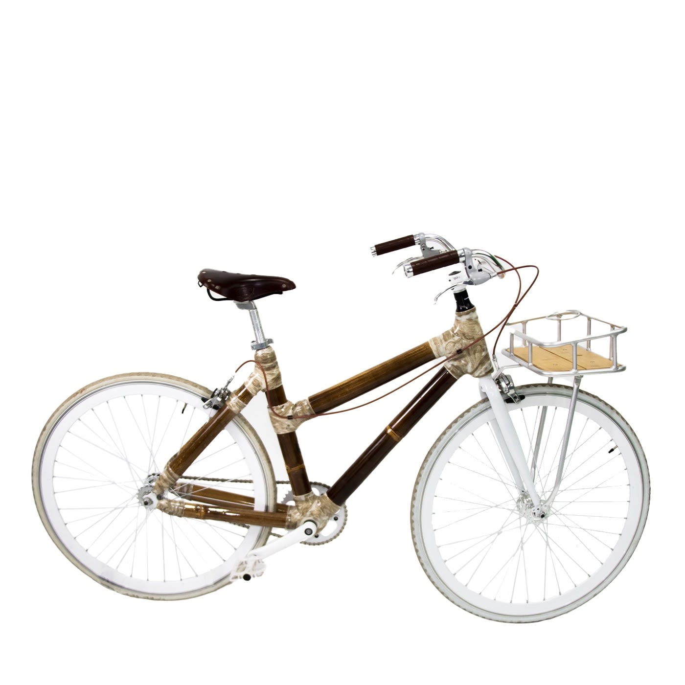 Bicicletta Gravel White&Green Bamboo