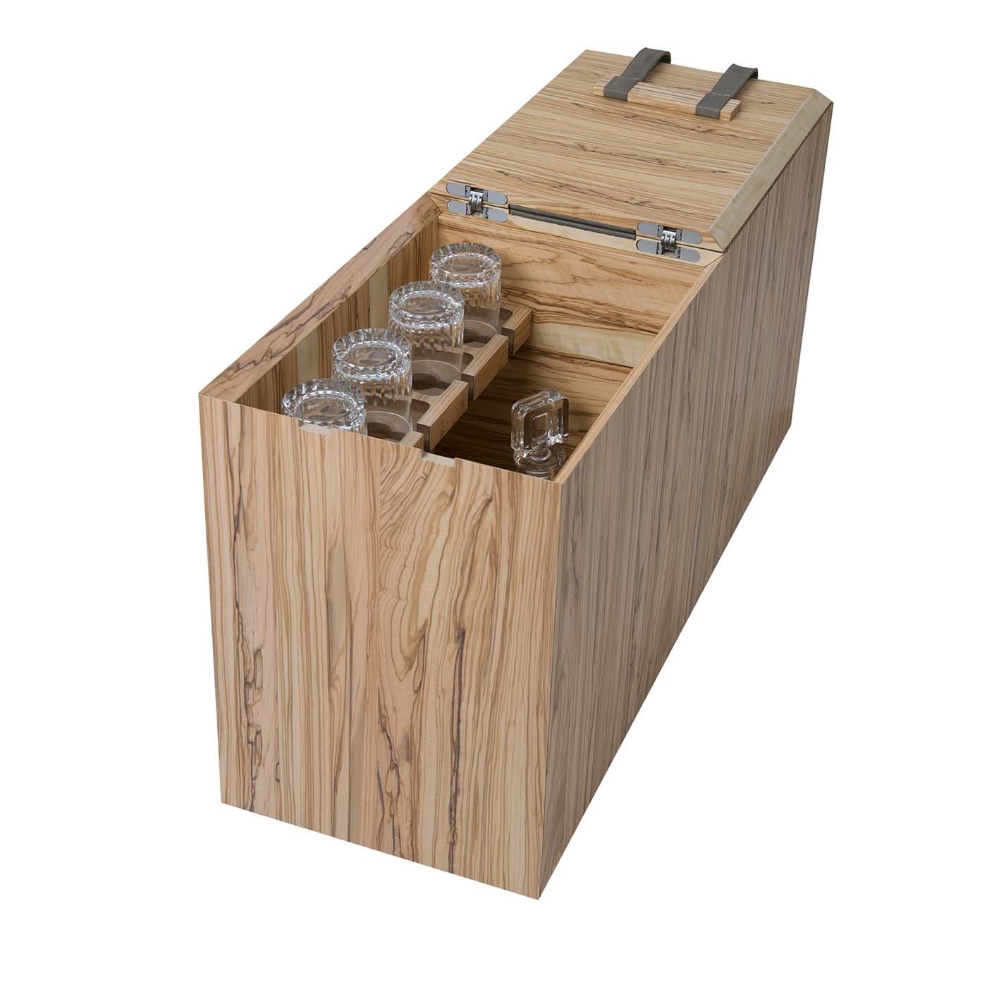 Tavolo portabottiglie in legno d'ulivo Brandy