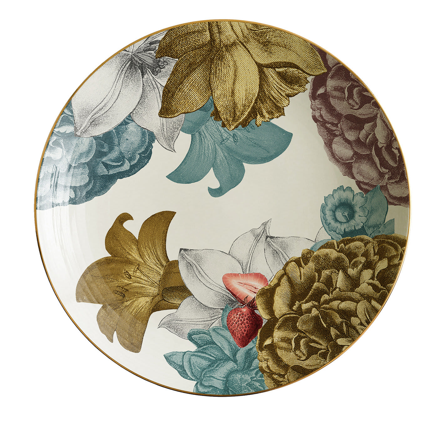 Piatto da portata in porcellana del Cairo con fiori #2