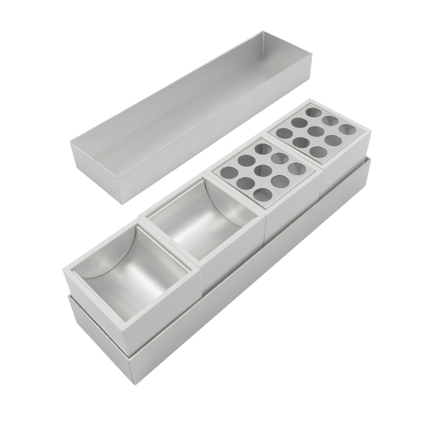 Organizzatore da scrivania bianco Canarie di Bruno Munari