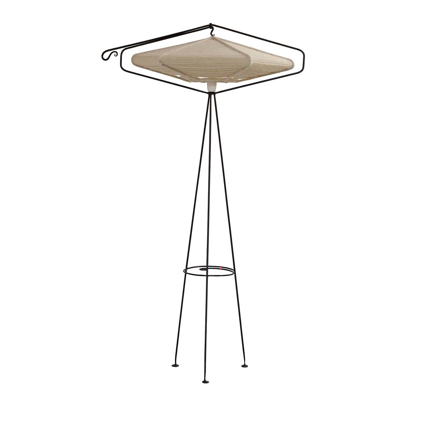 Lampada da terra a nido d'ape con paralume in lana