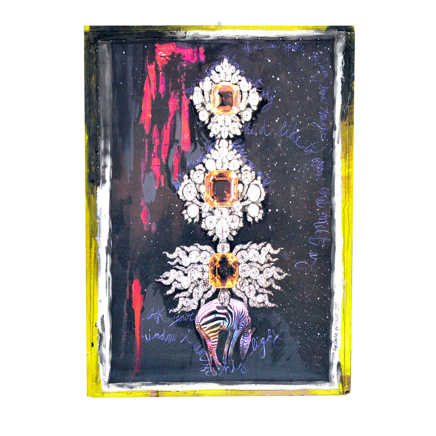 Broché Zebrata con cornice Arte tessile d'epoca