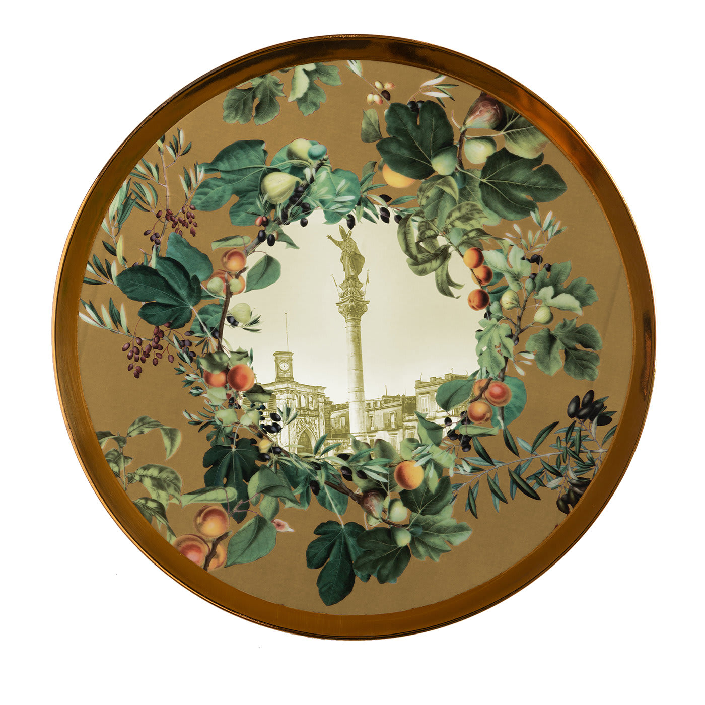 Piatto da portata in porcellana pugliese con Piazza Sant'Oronzo