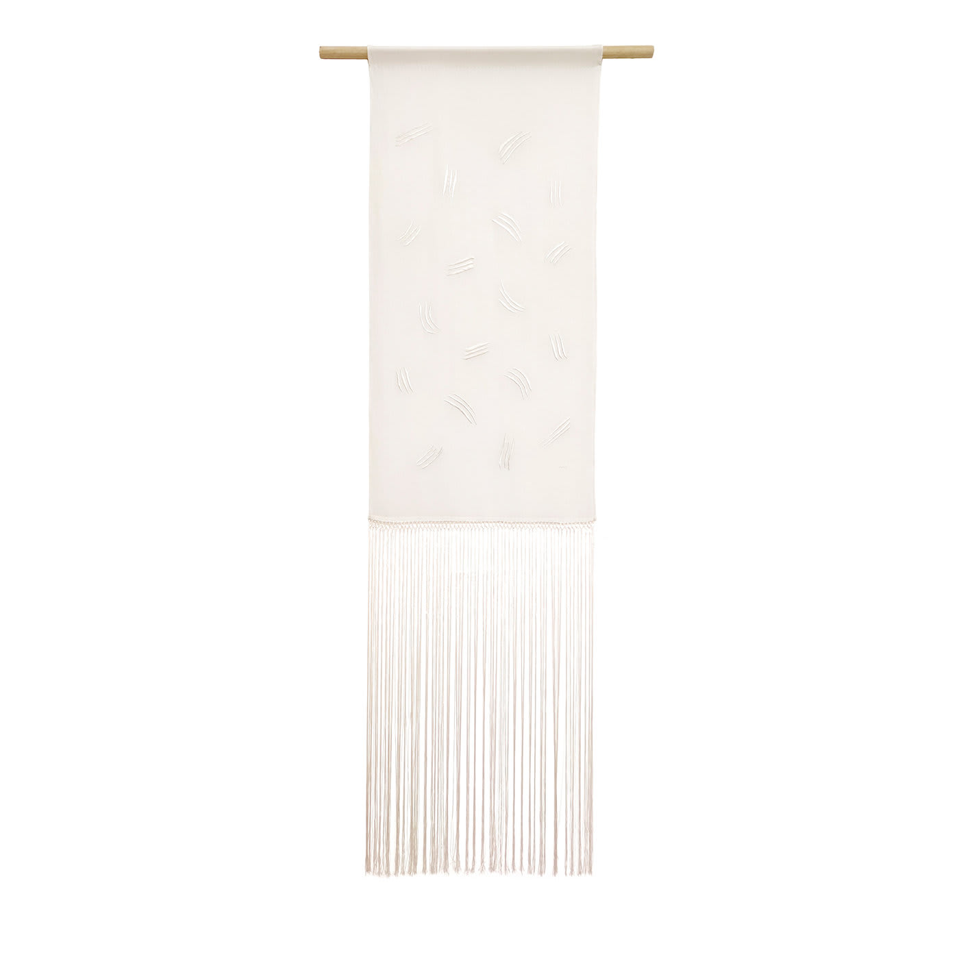 Arazzo bianco ricamato Trazos II #1