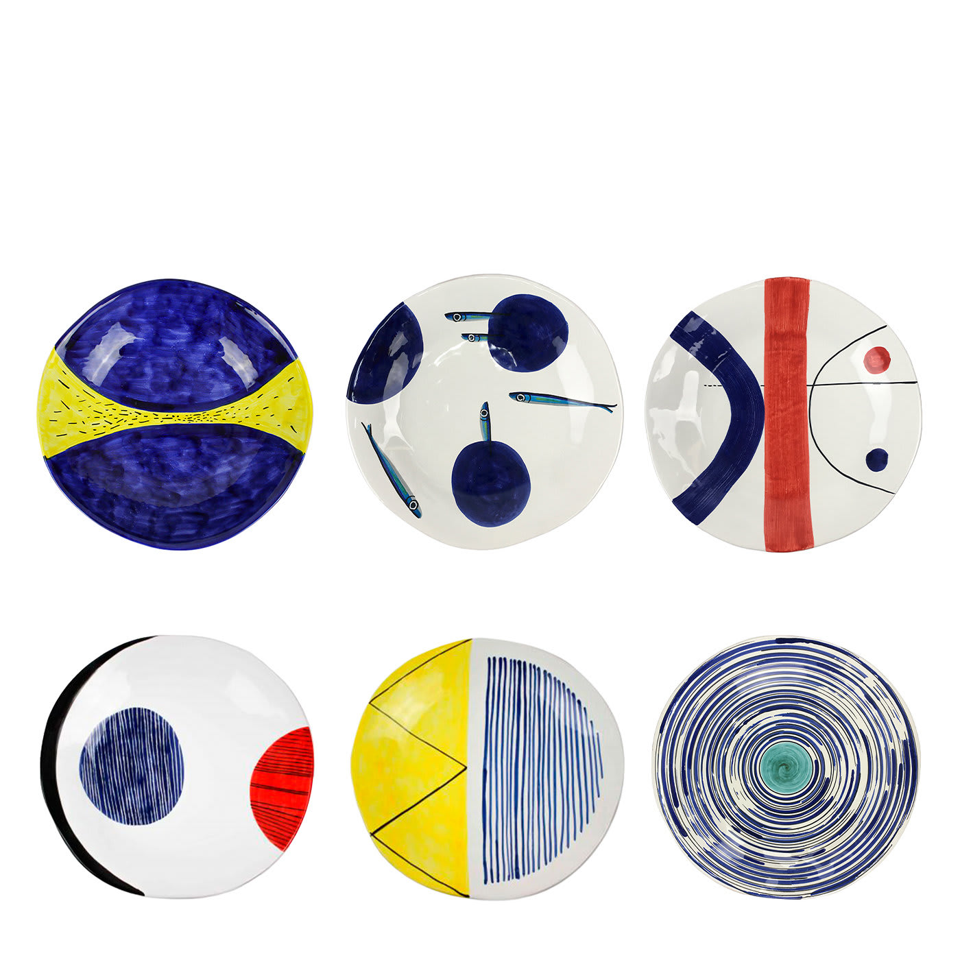 Set di 6 piatti da portata irregolari