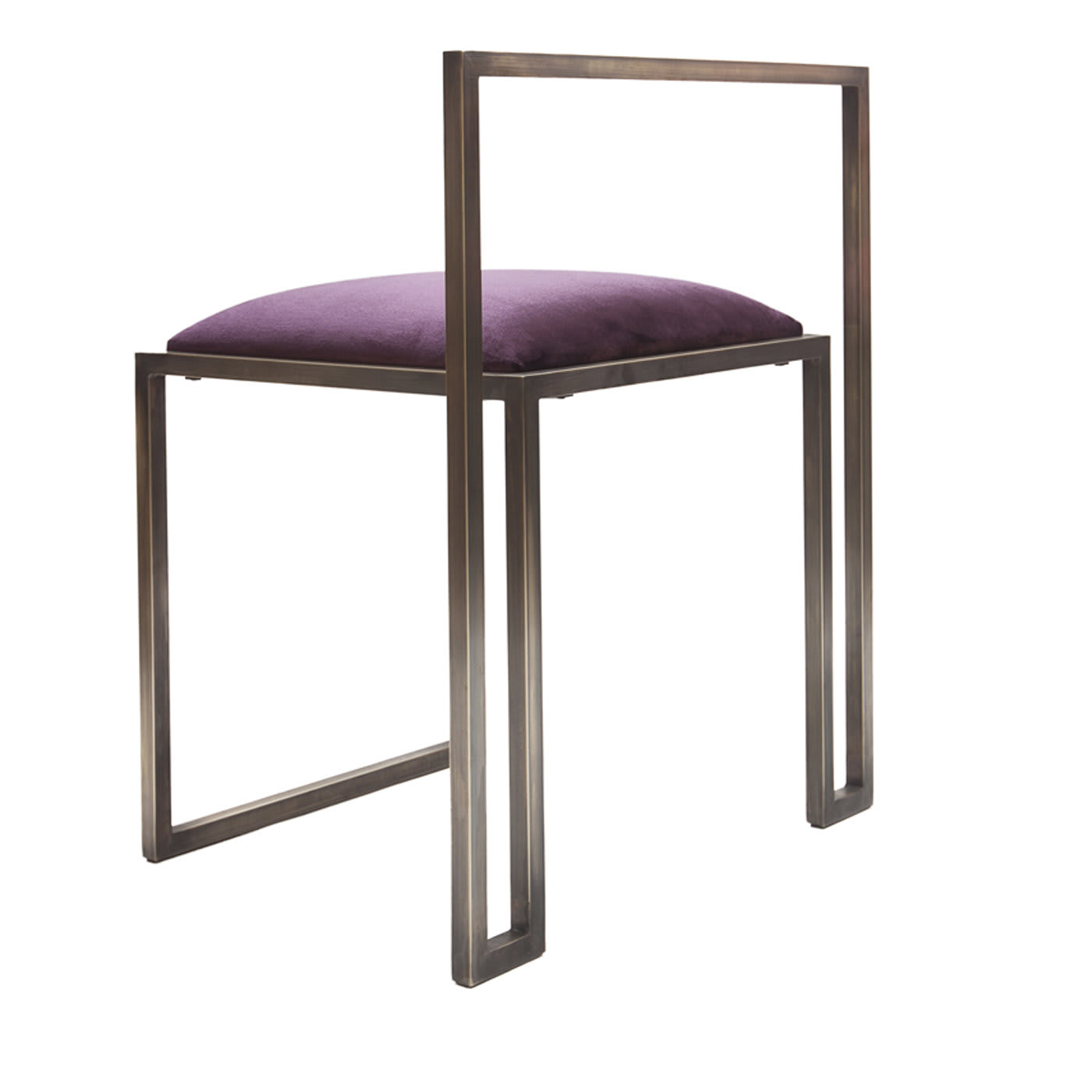 Sedia a clip in ottone prugna