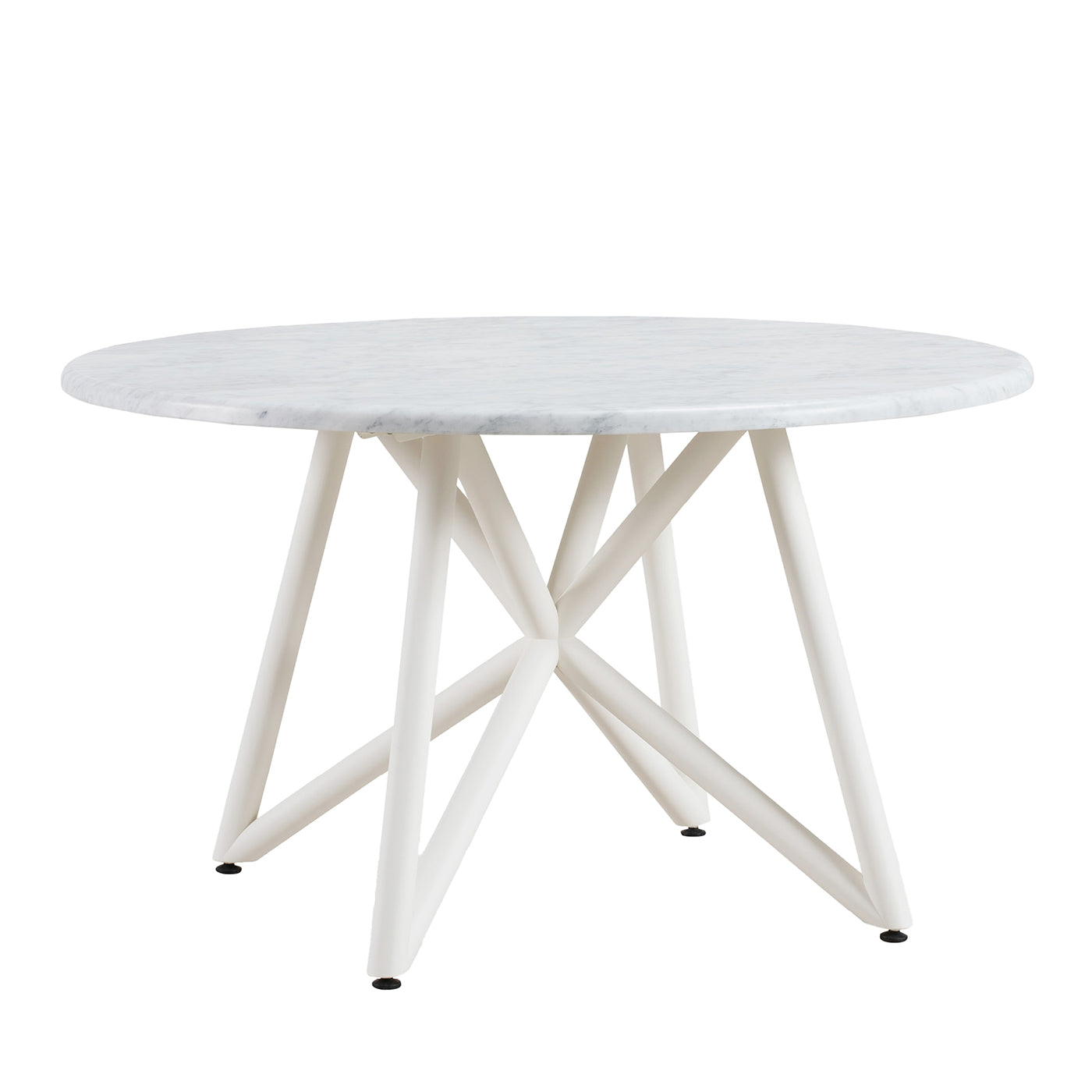 Tavolo da pranzo da esterno in marmo bianco Uni 130