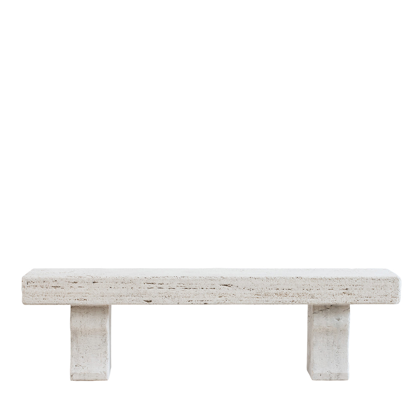 Panchina da esterno in travertino beige Tempore