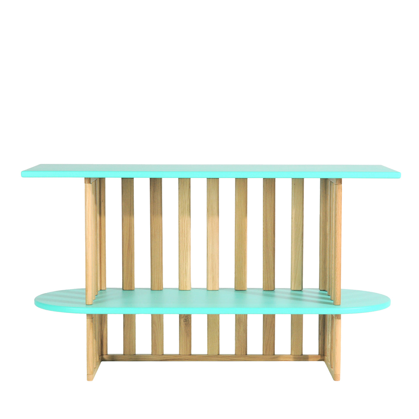 Libreria Lido a due piani in legno verde