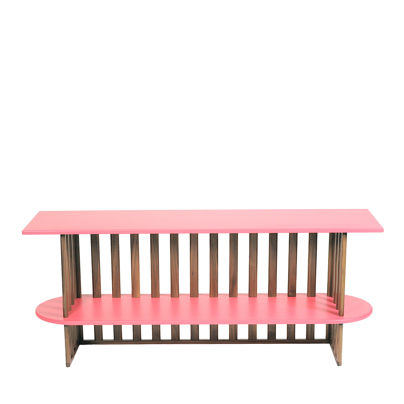 Console Lido in legno rosa a due livelli