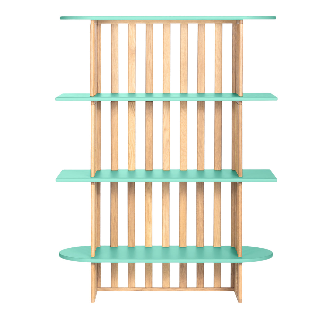 Libreria Lido a quattro ripiani in legno verde
