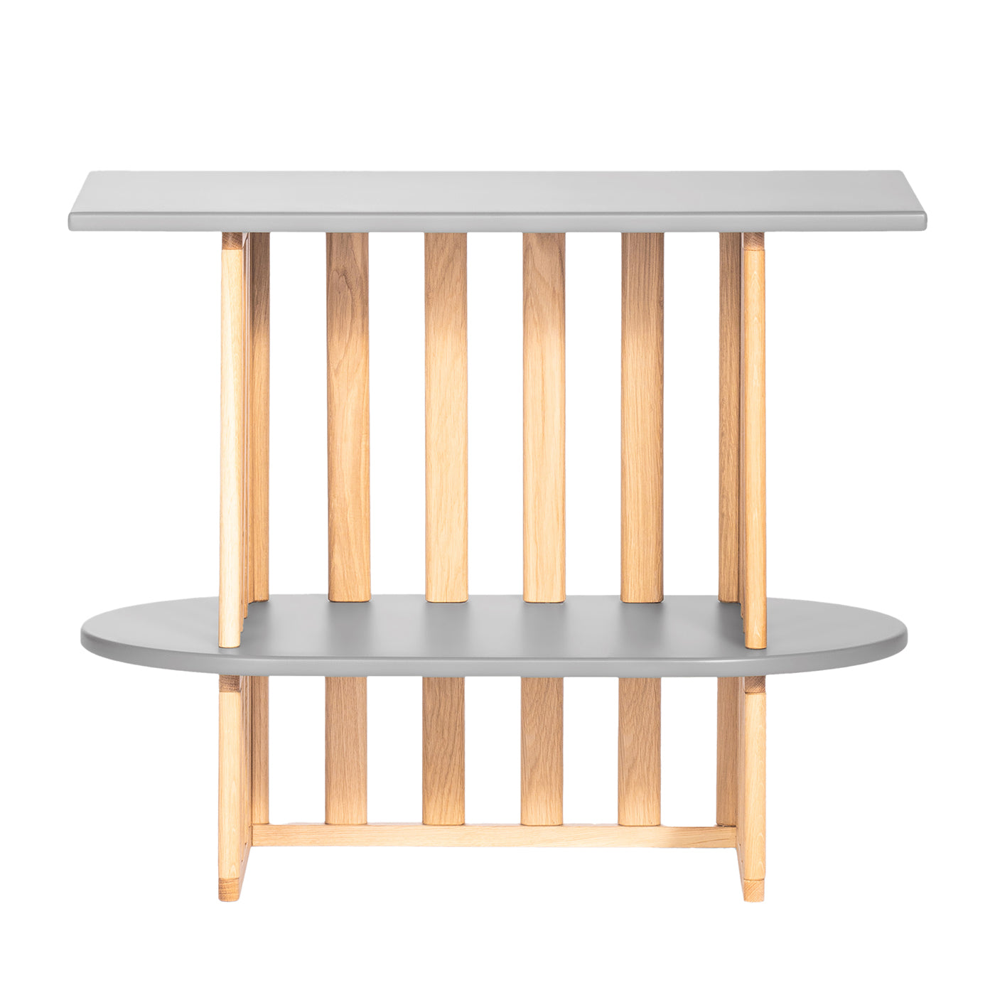 Console Lido in legno grigio a due livelli