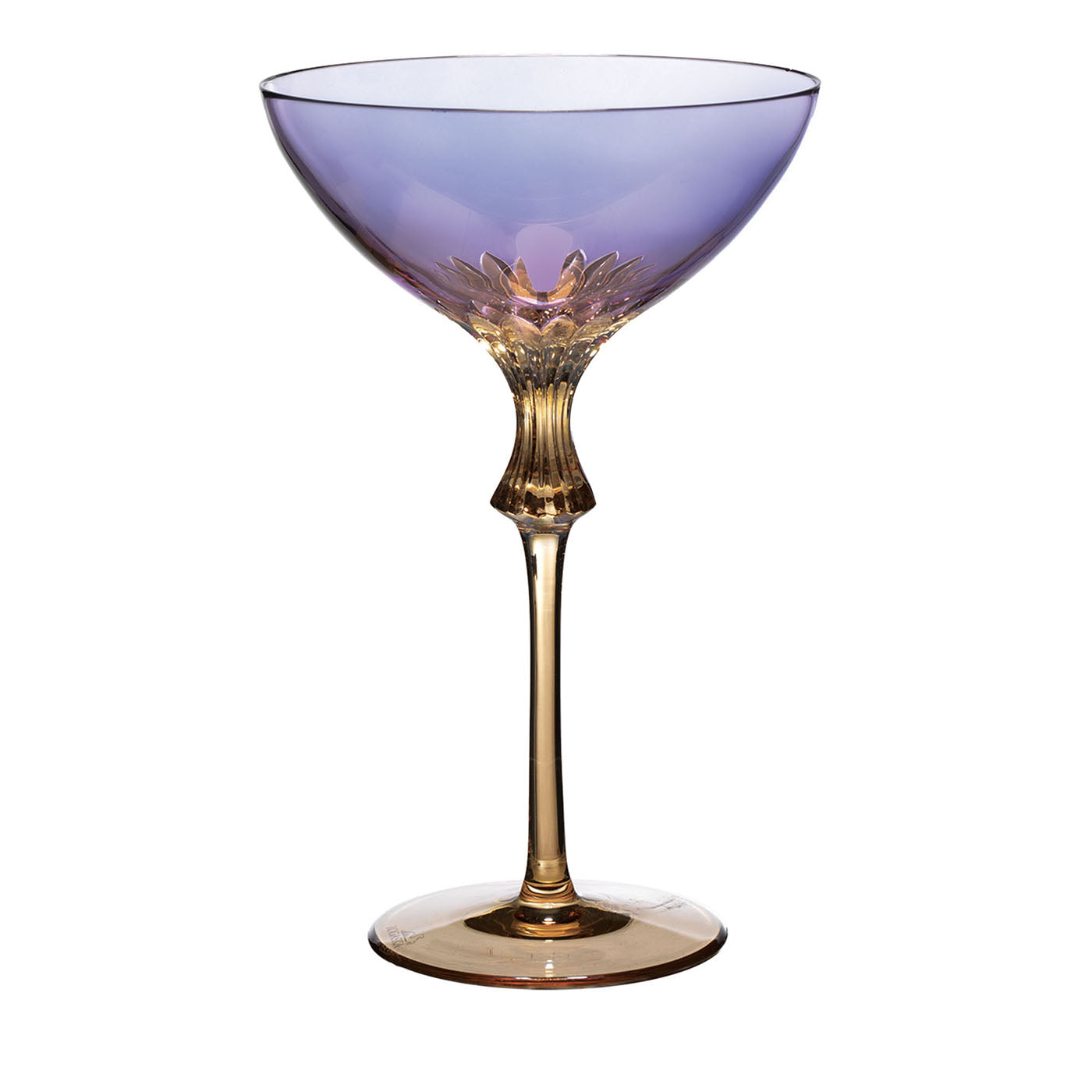 Set di 6 coppe da champagne Iris in vetro di cristallo viola