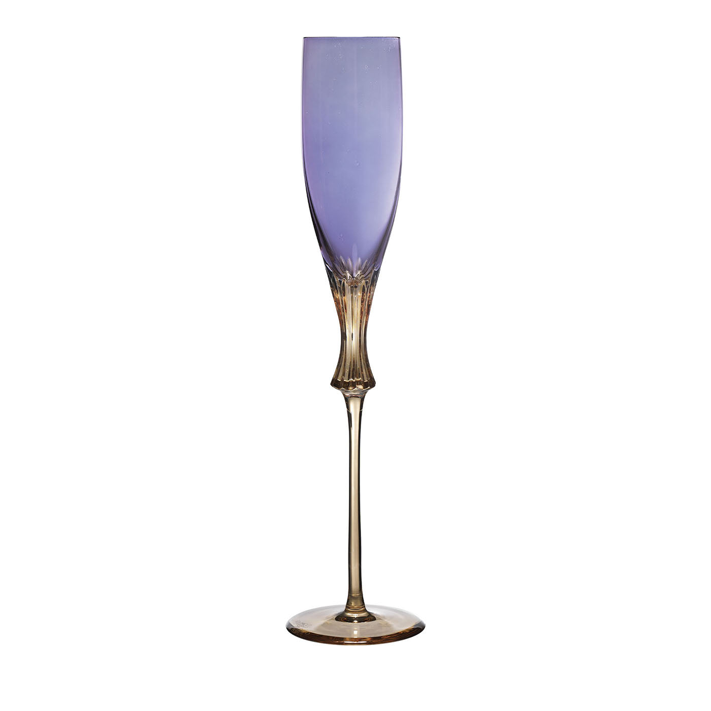 Set di 6 flute da champagne in cristallo viola iris