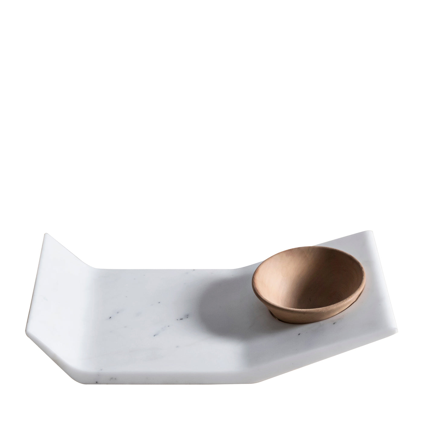 Vassoio in marmo Filo con ciotola in legno di cedro