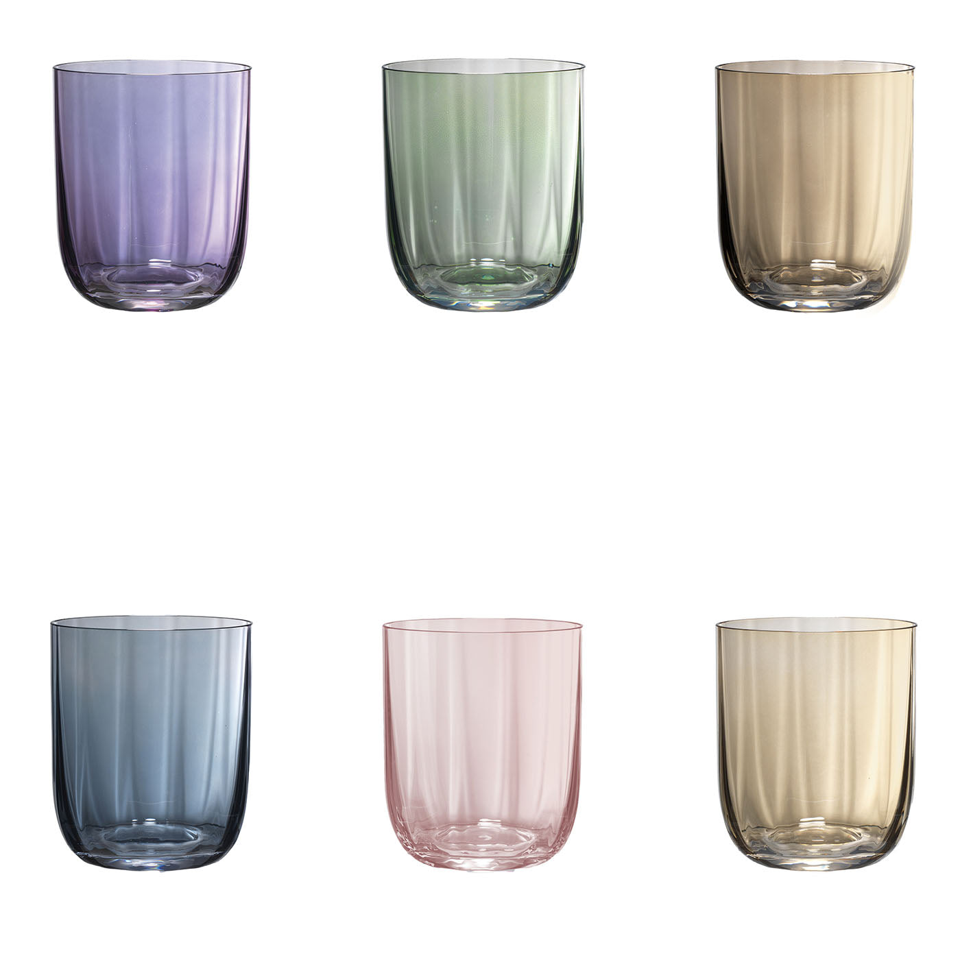 Set di 6 bicchieri in vetro soffiato colorato Riflesso