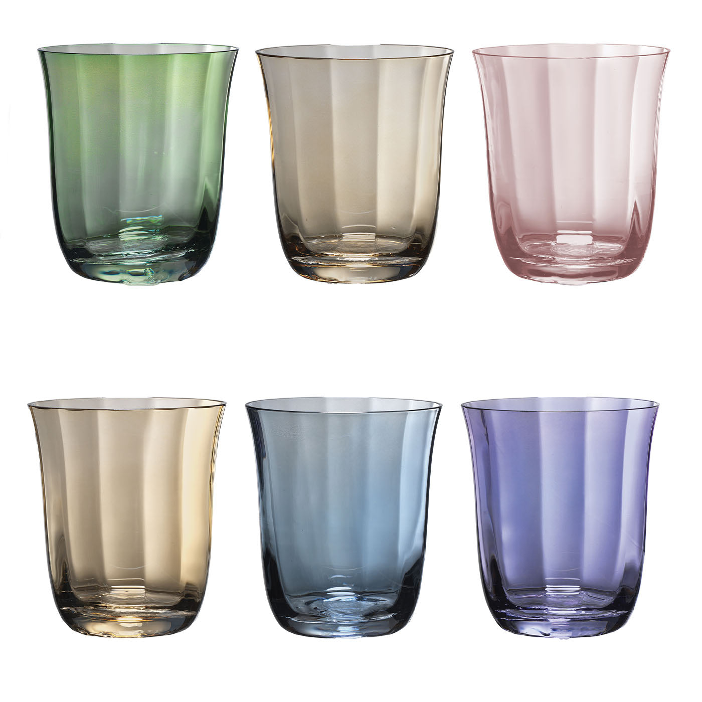 Set di 6 bicchieri Tulipa colorati decorati a mano