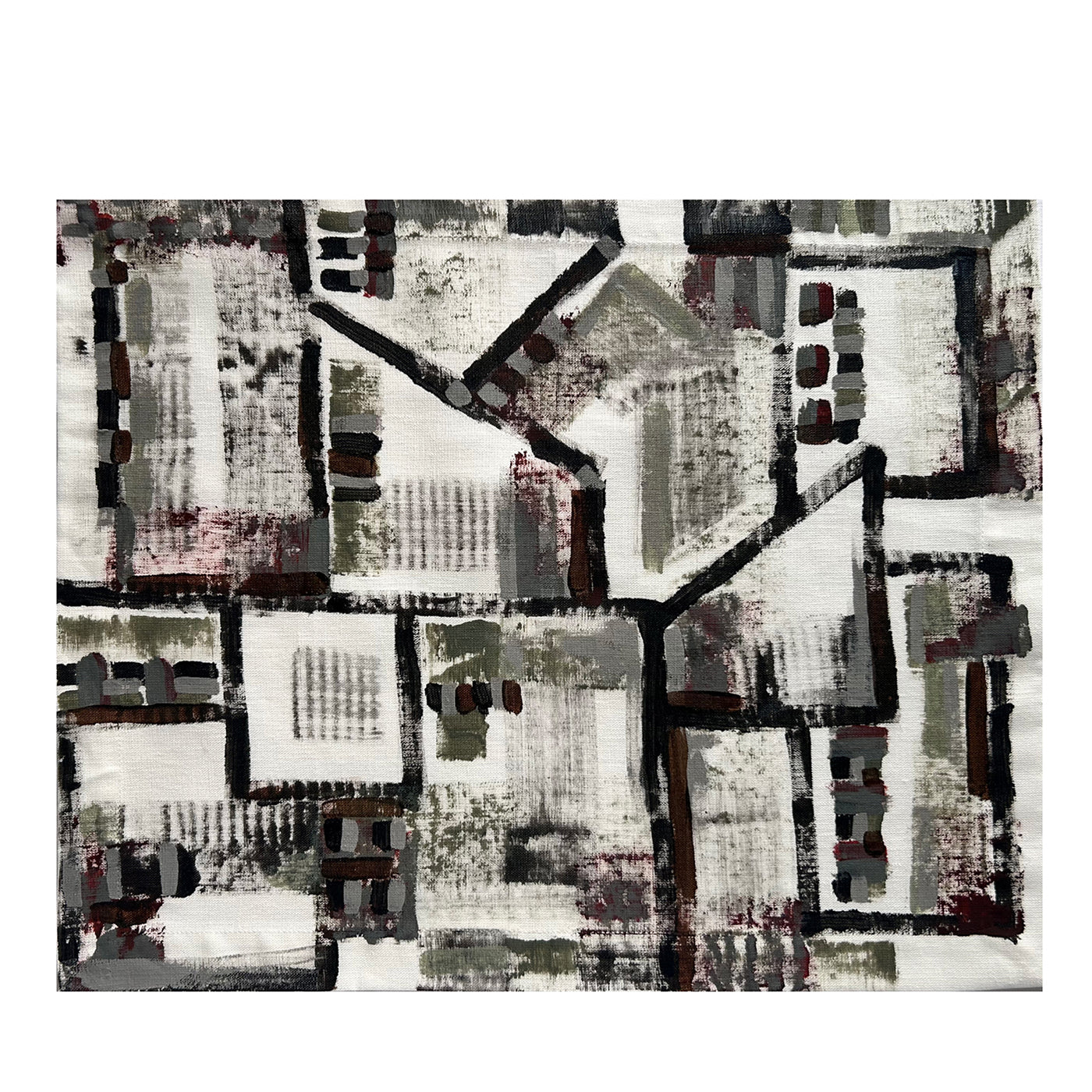 Tovaglietta Astratta Dipinta a Mano Autumn Shades No. 3