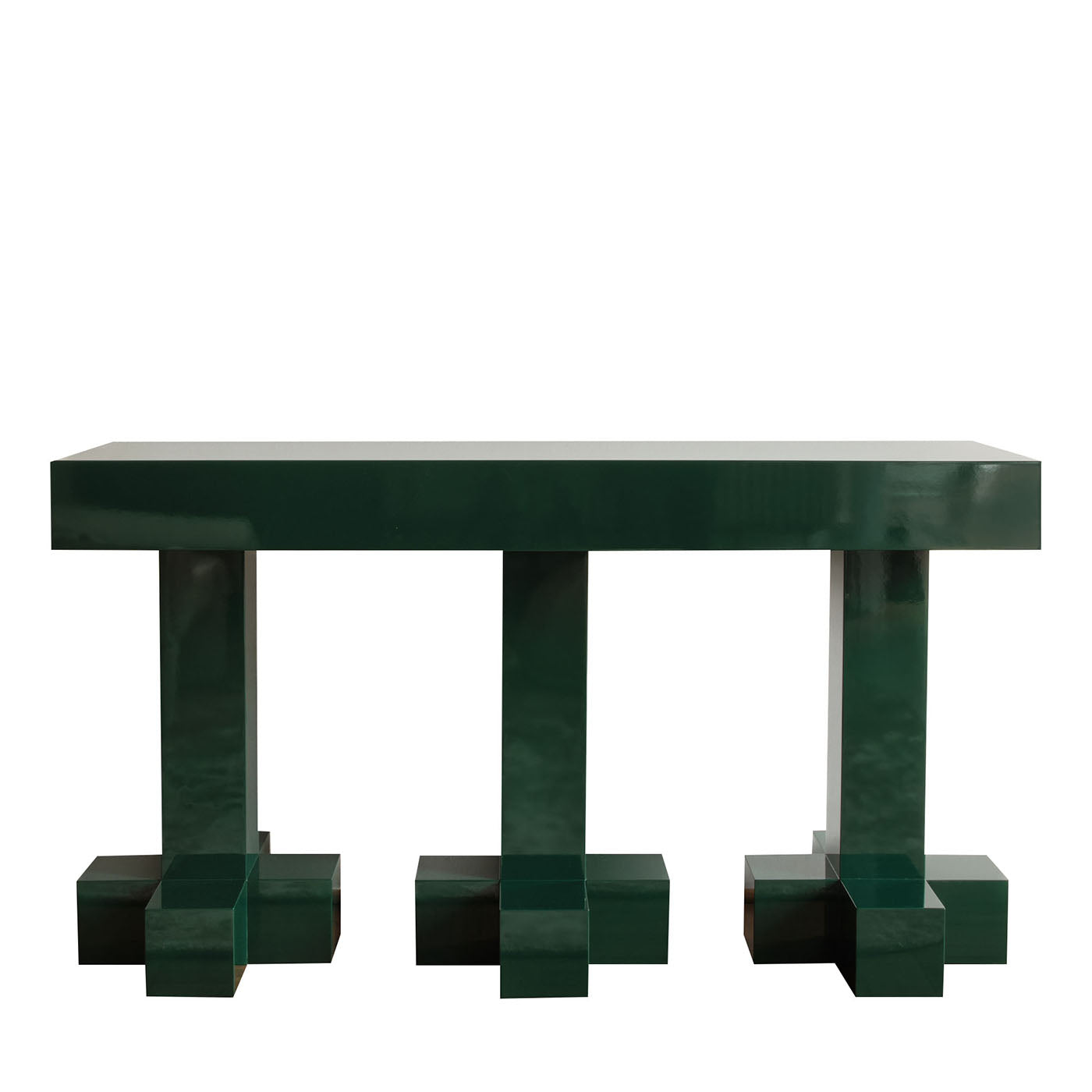 Consolle Verde Lucida della Collezione Mobili Sintetici in Edizione Limitata