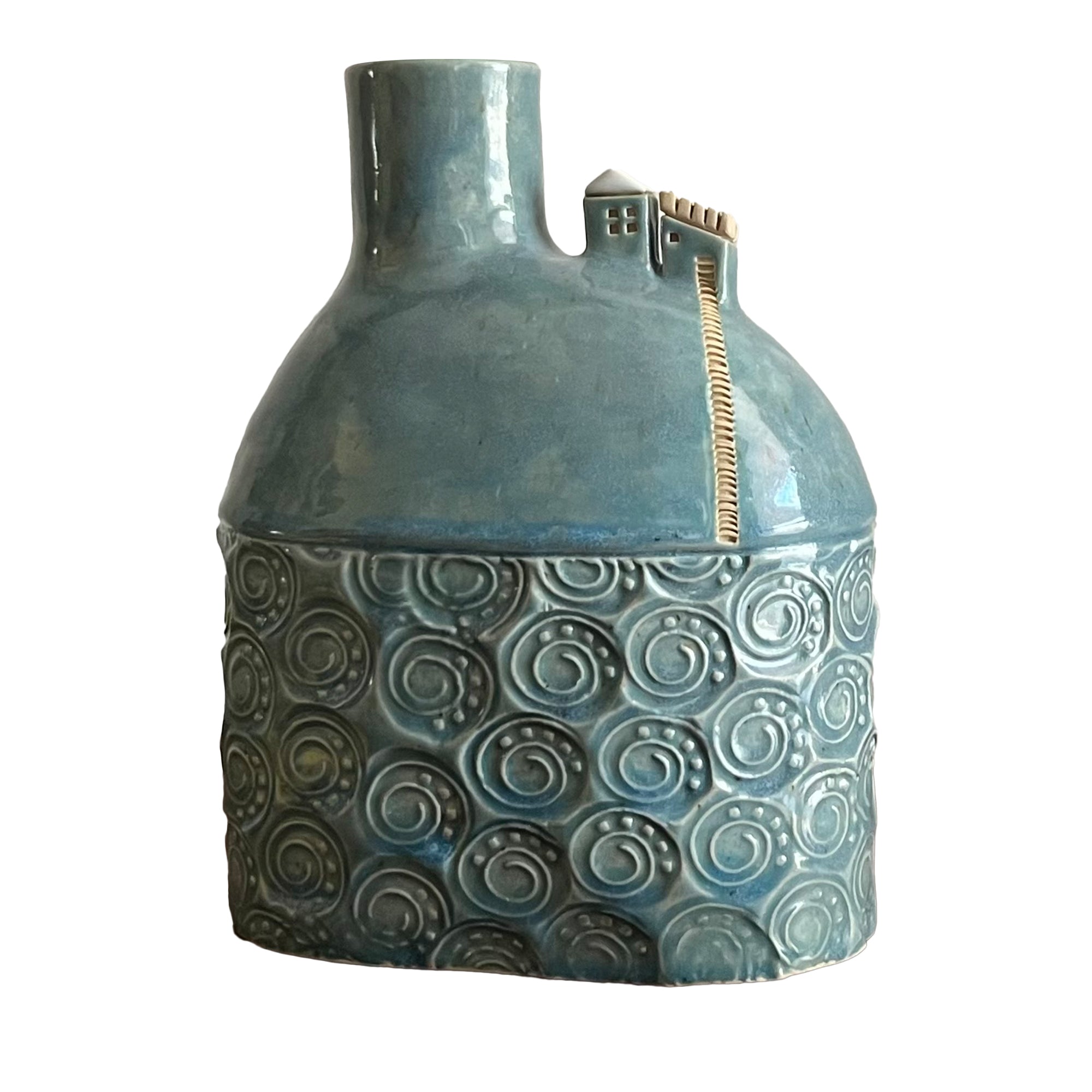 Vaso Texture Collina del Cielo della Collezione Micromondo in ceramica azzurra