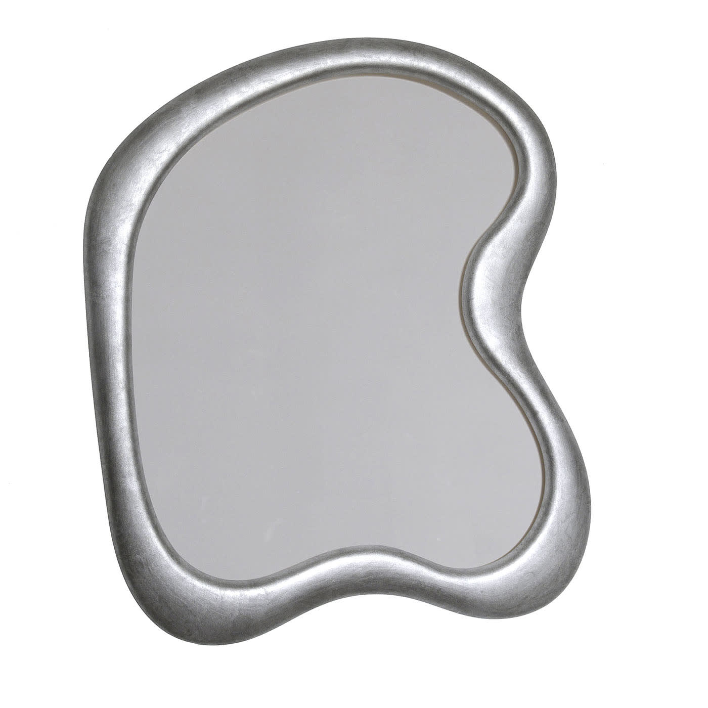 Specchio da parete in legno argentato irregolare Bi Luna