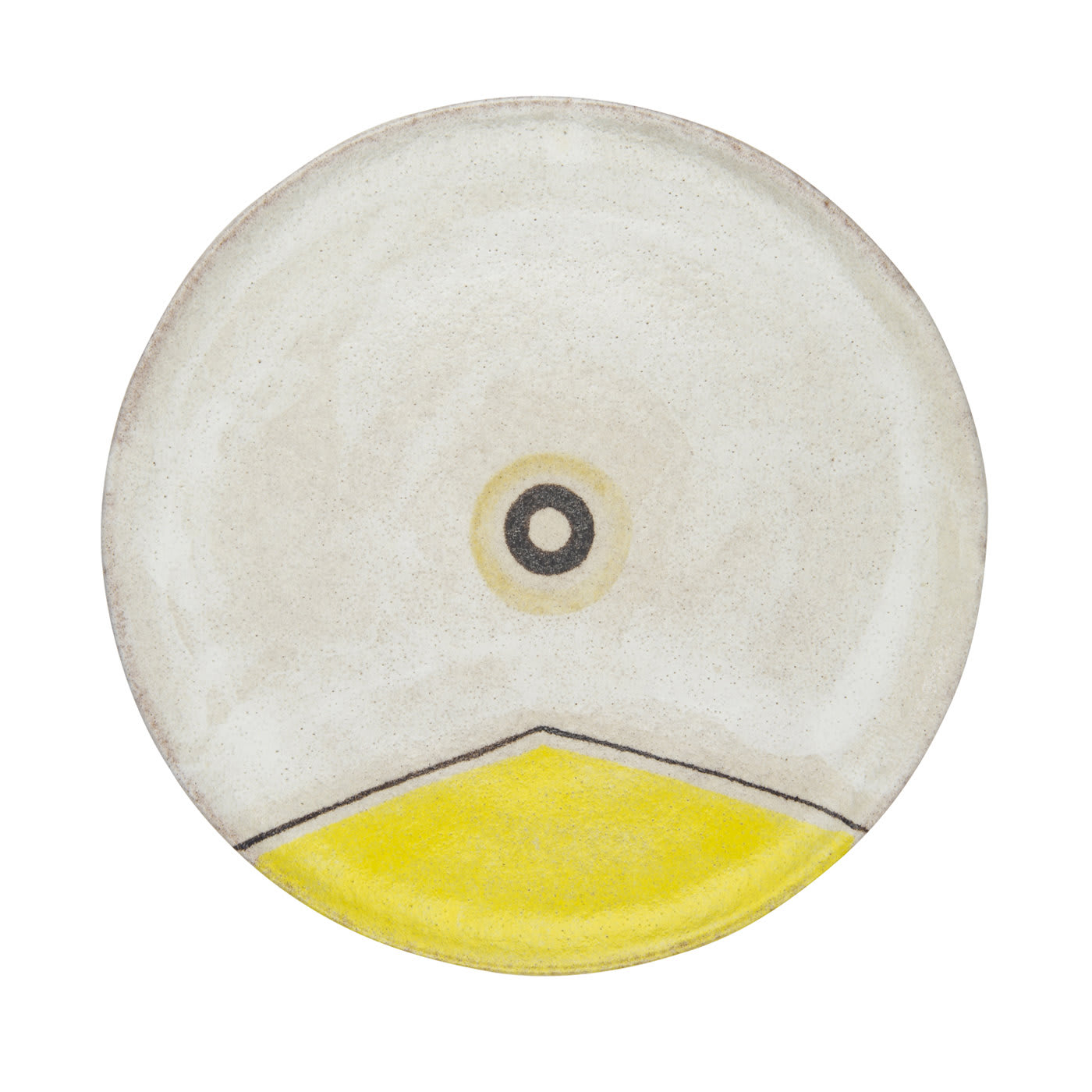 Piatto Segni bianco e giallo