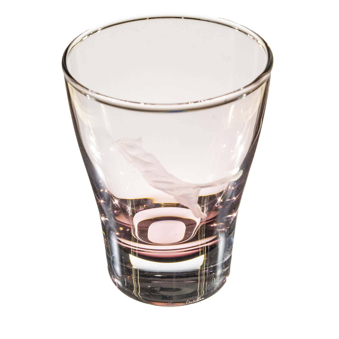 Set di 6 bicchieri da acqua viola con incisione a forma di gatto #4