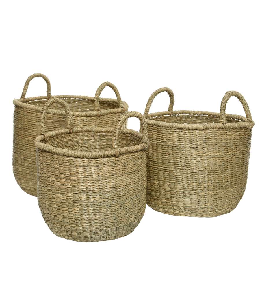 Cesta con manici 30x25 cm naturale