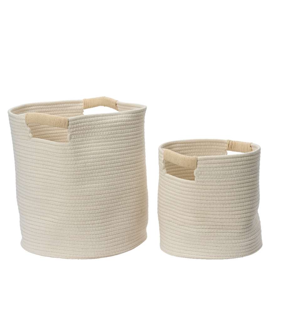 Cesta bianca con manici piccola