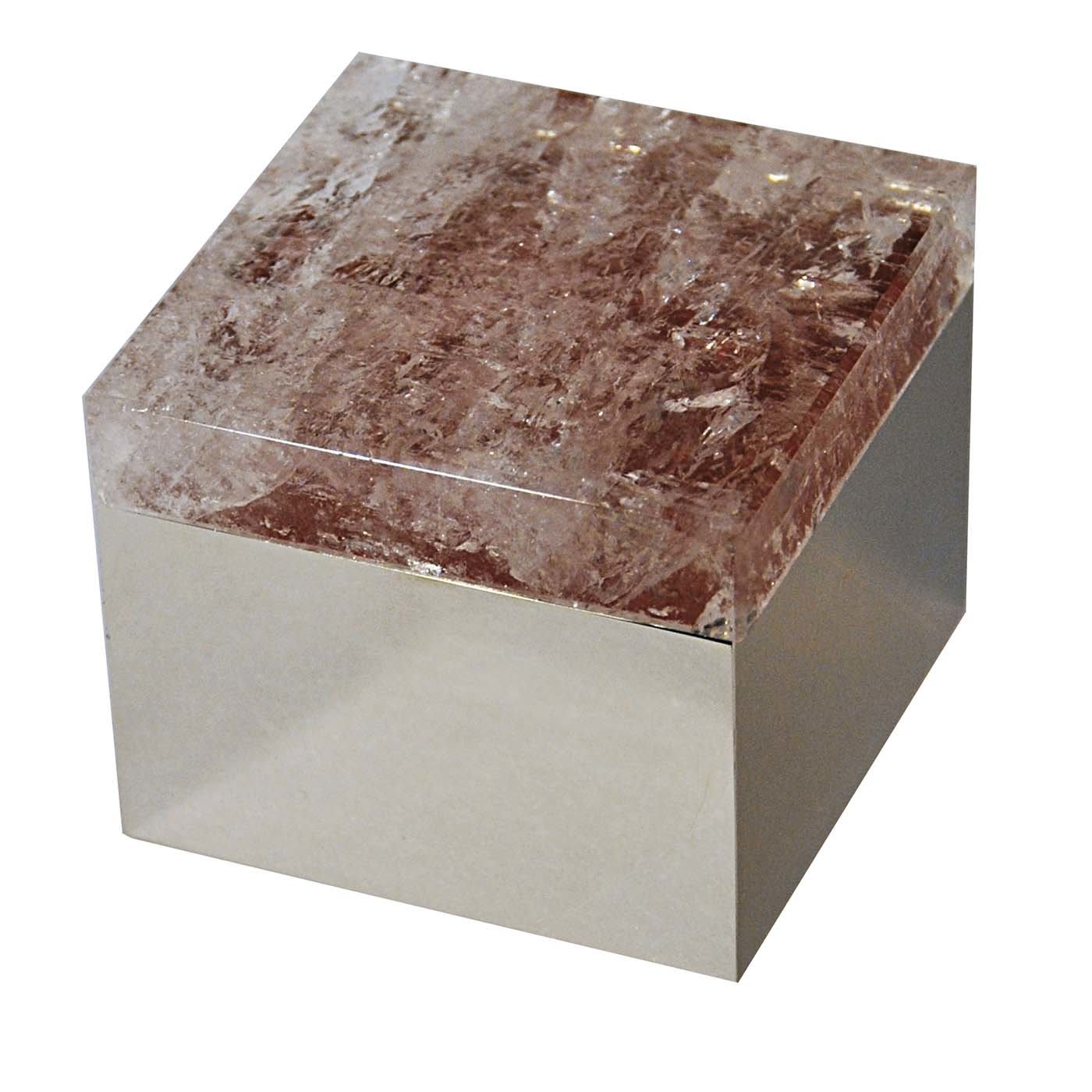 Scatola di quarzo rosso in ottone