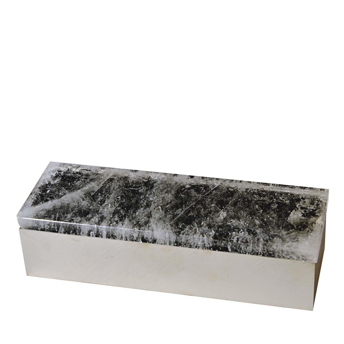 Scatola in ottone di quarzo verde scuro