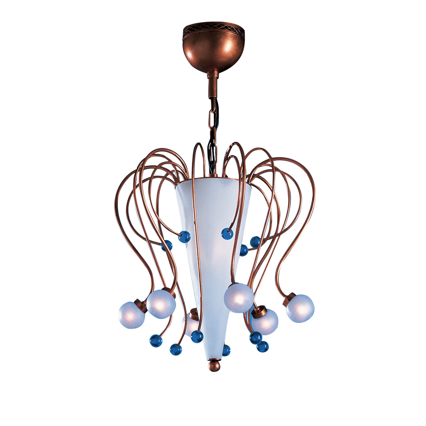 Lampadario conico in cristallo