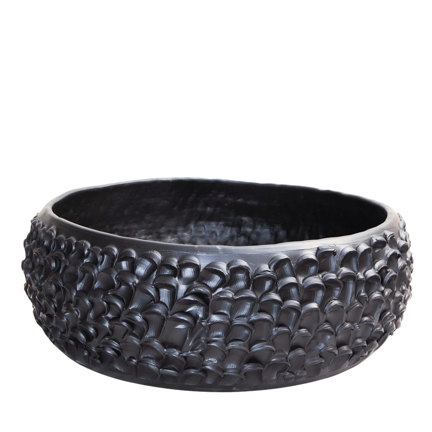 Centrotavola in Ceramica Olive Serie Onda Nero Liquirizia