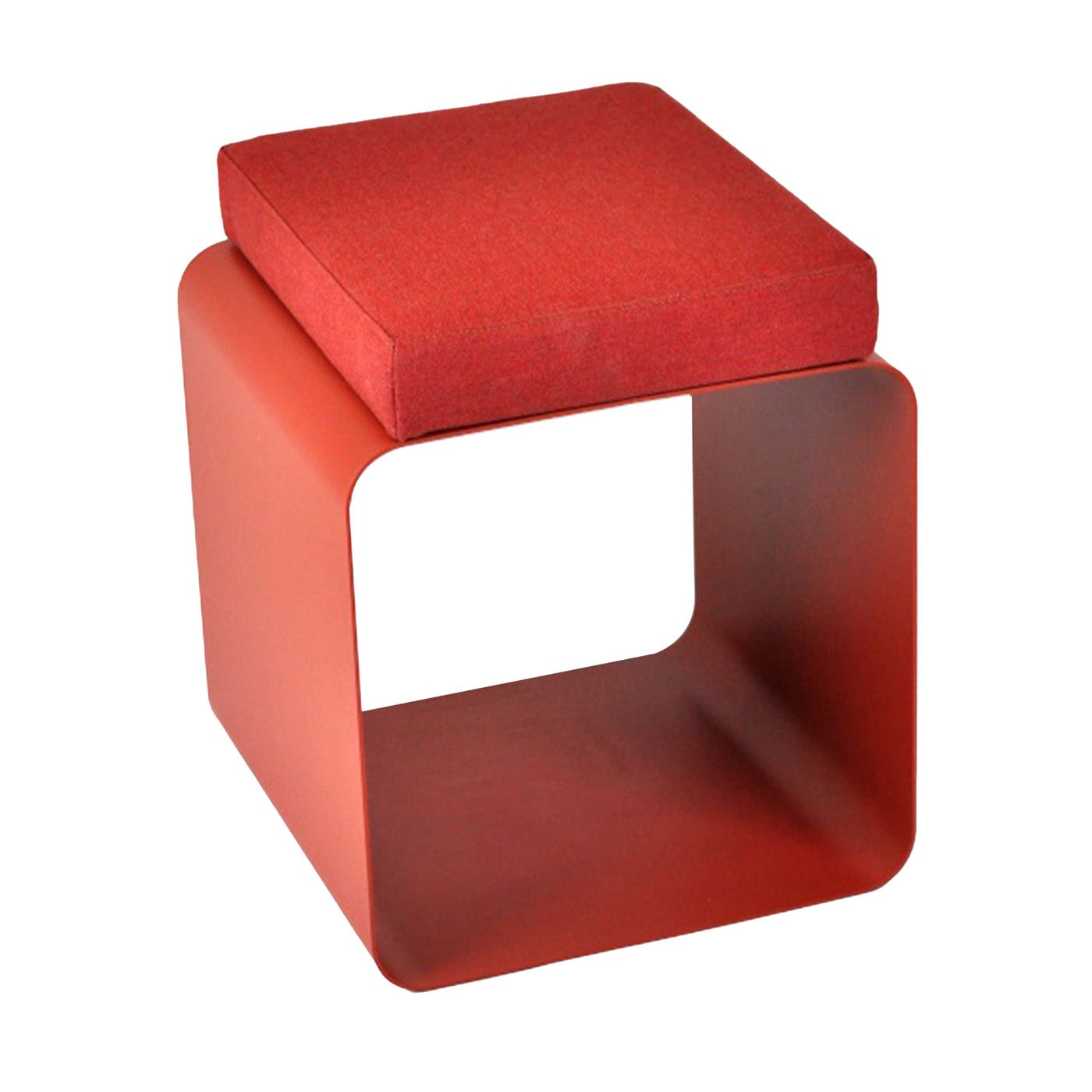 Sgabello in velluto rosso