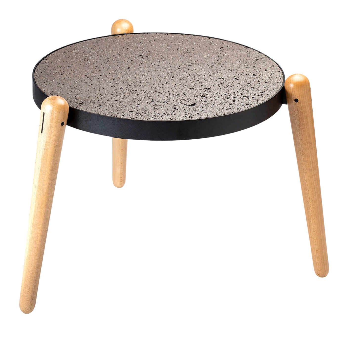 Tavolino rotondo in pietra Tris Perciata #4 di Luca Maci