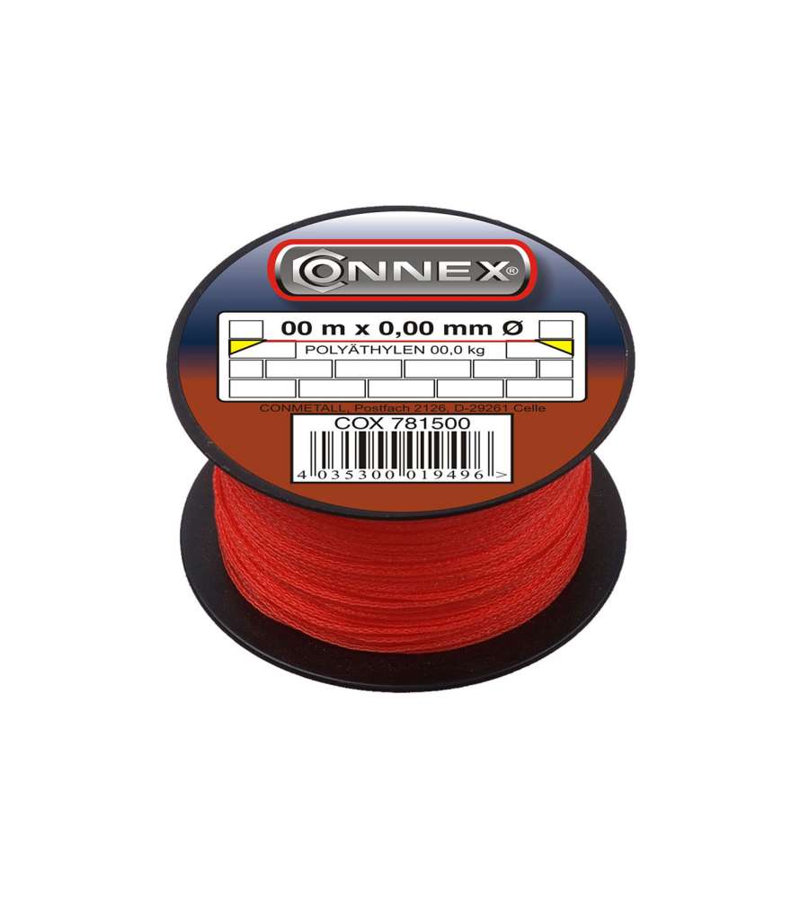 Spago per muratore in polietilene rosso 1,7 mm. 100 mt.