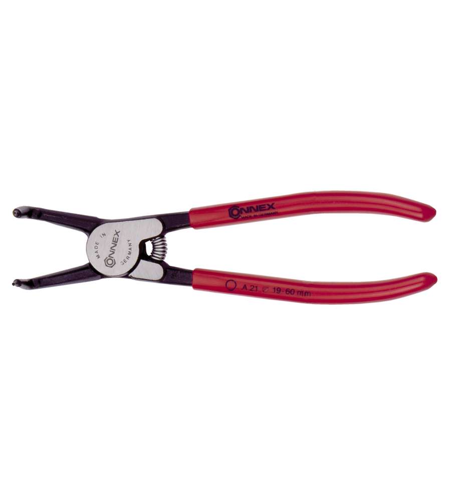 Pinza per anelli Seeger esterni becchi curvi