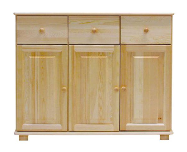 Cassettiera in pino massello naturale 043 - 100 x 118 x 47 cm (h x l x p)