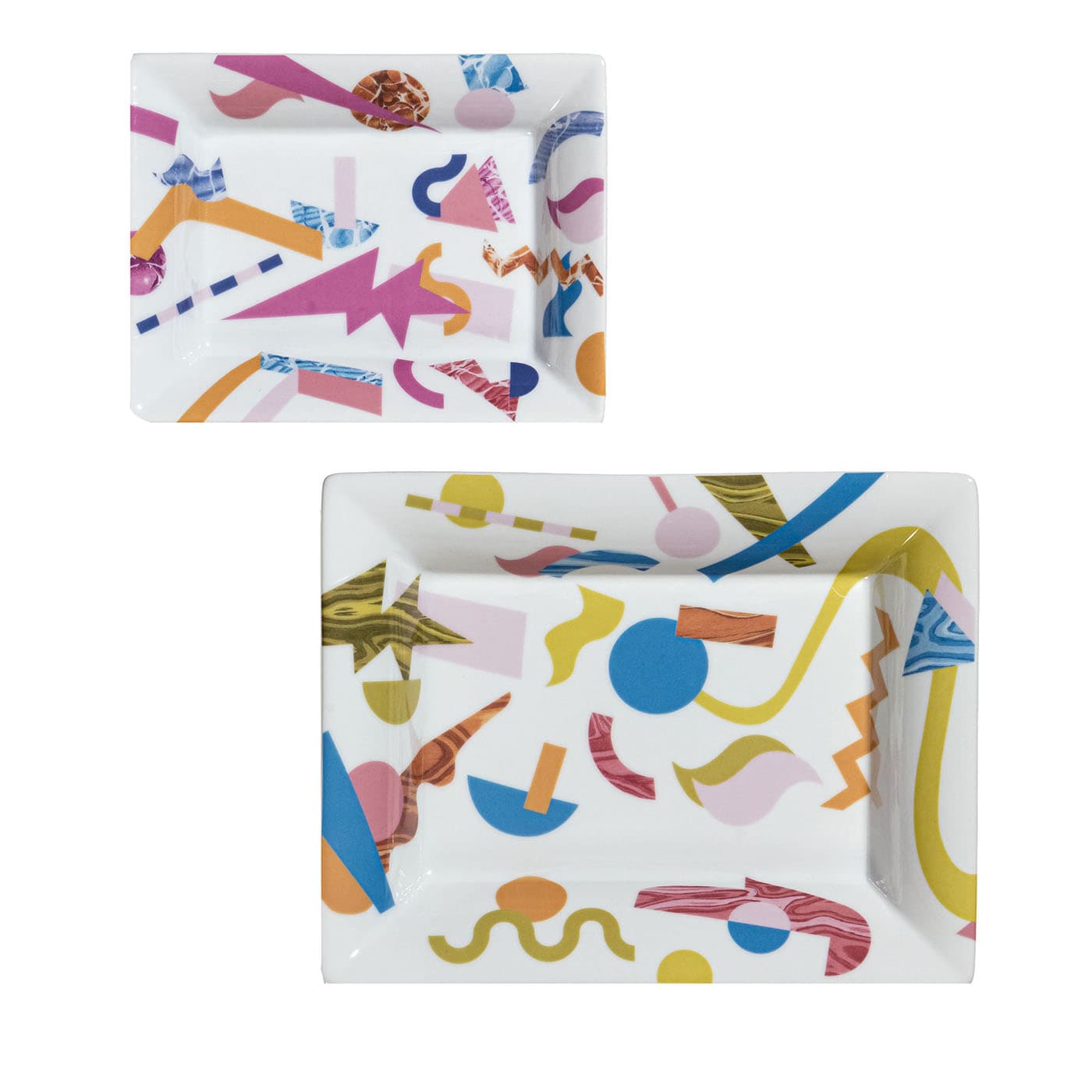 Alchimie set di posacenere e svuotatasche con decoro astratto