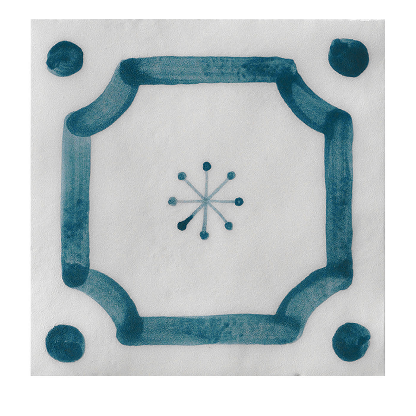 Ot Budoni Piccione-Blu Set di 24 piastrelle quadrate