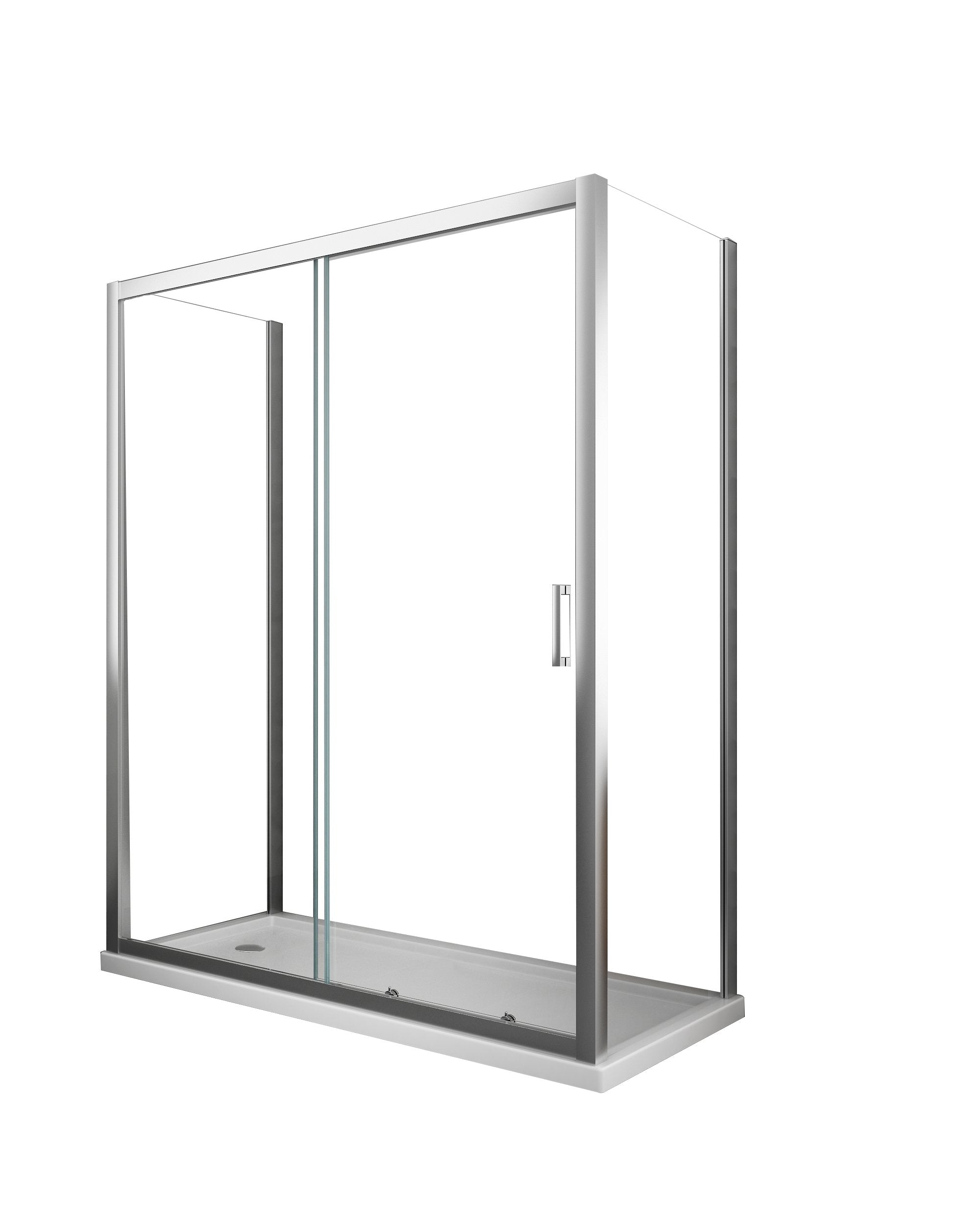 BOX CABINA DOCCIA 3 LATI 2 FISSI E UNO SCORREVOLE 77,5-80x145-150x77,5-80