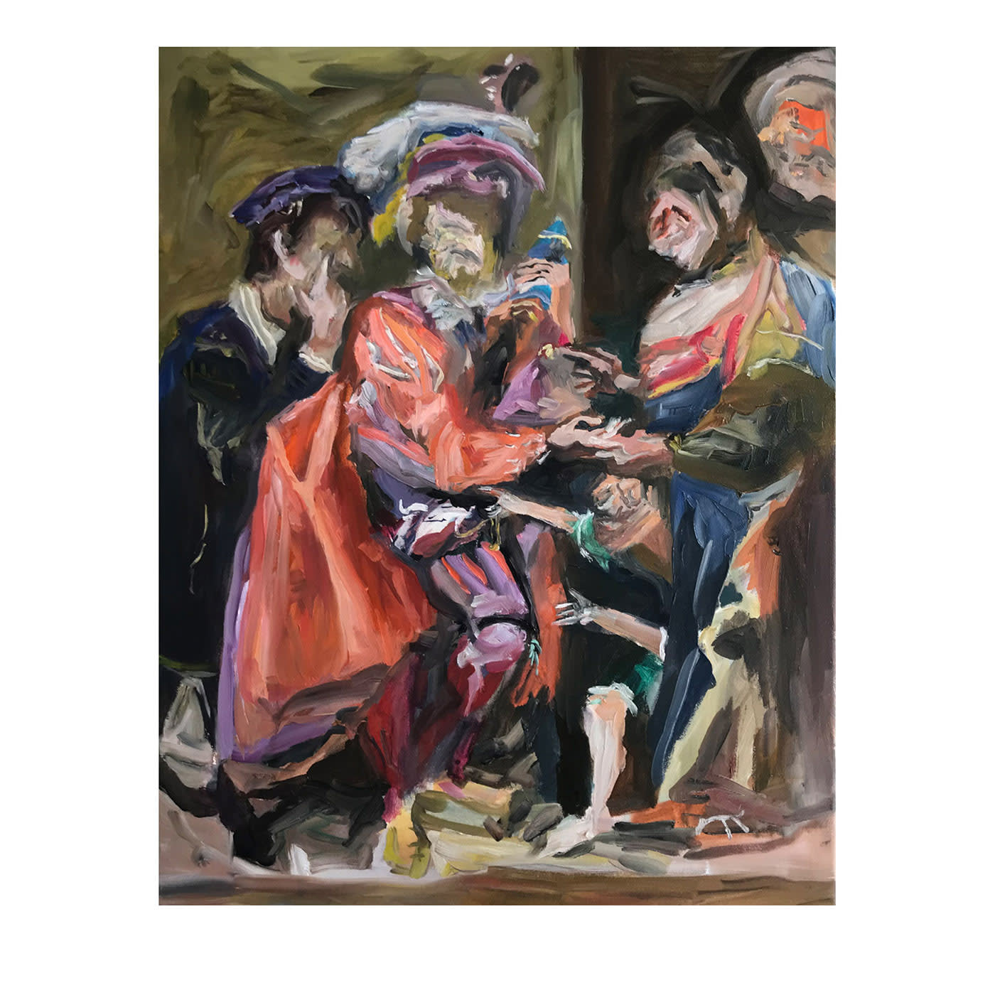 Senza titolo con La buona ventura Pittura ad olio