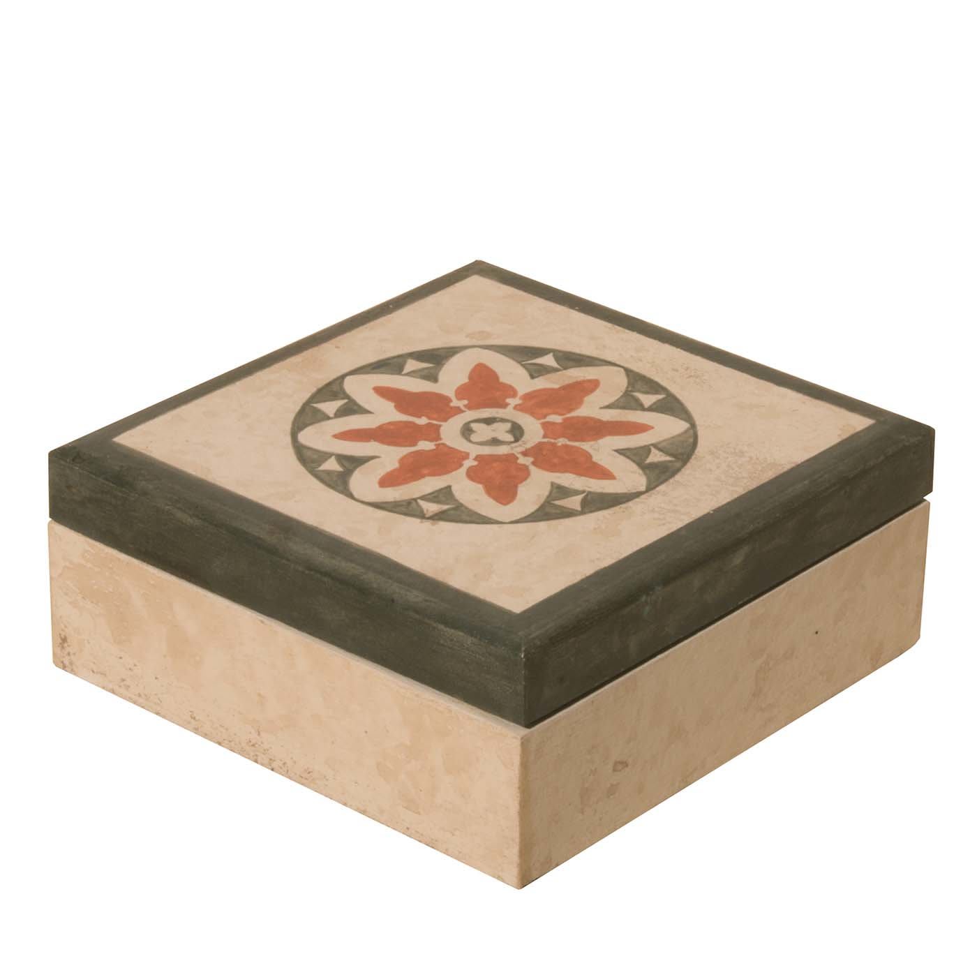 Scatola fiorentina quadrata verde