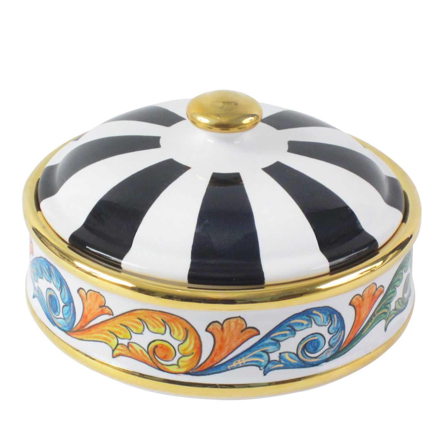 Scatola bianca e nera con coperchio