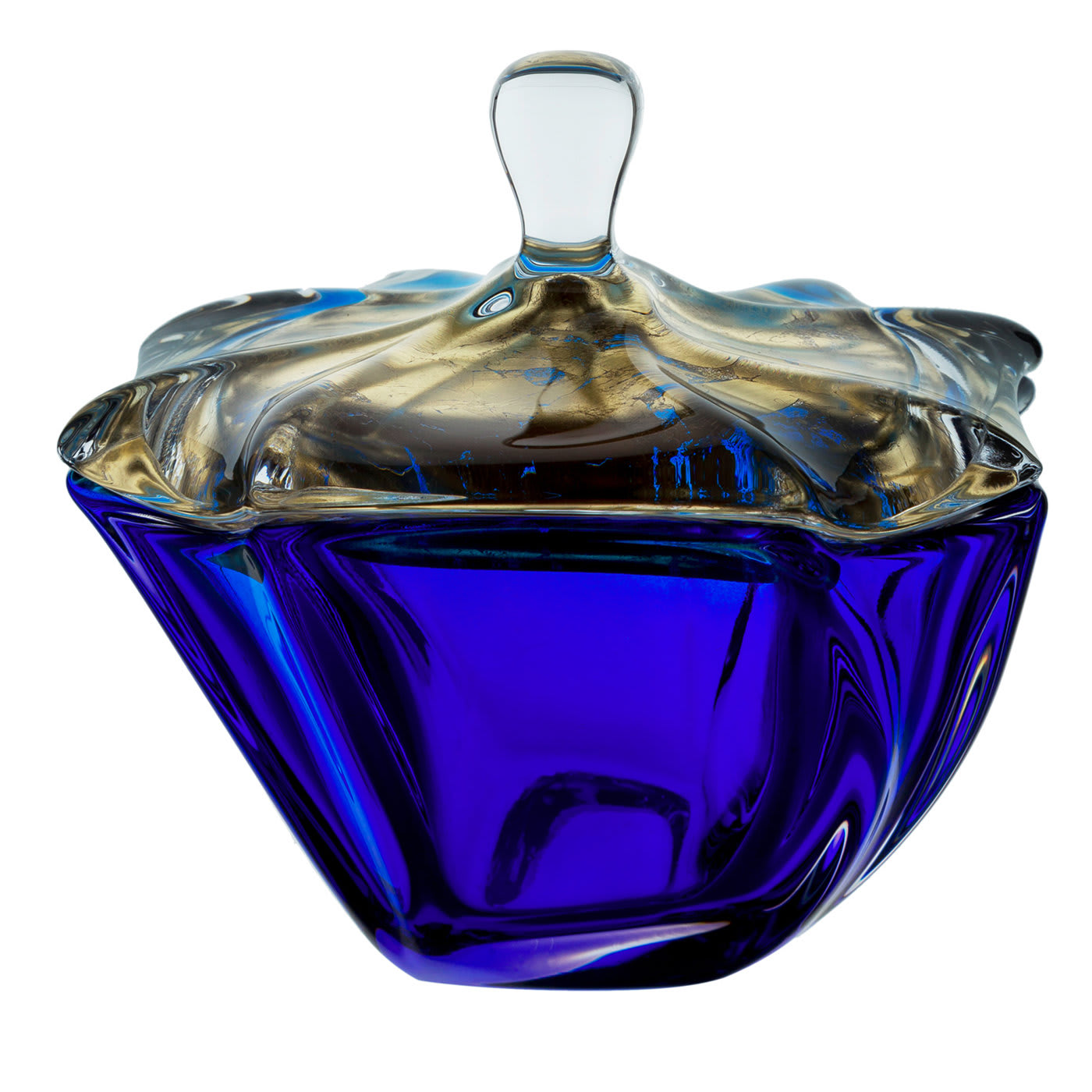 Scatola in Vetro Blu Ca D'oro