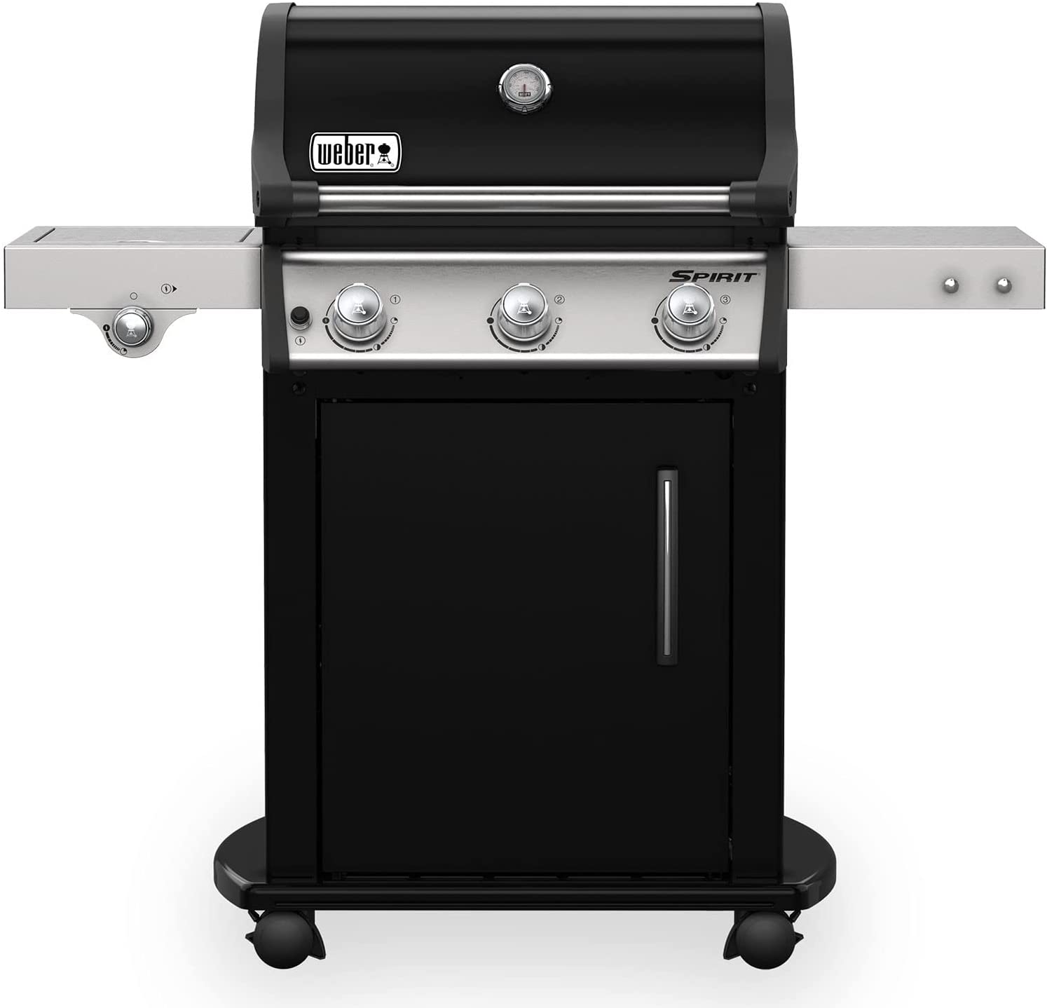 Weber barbecue a gas gpl spirit e-325 gbs acciaio nero con ruote girevoli